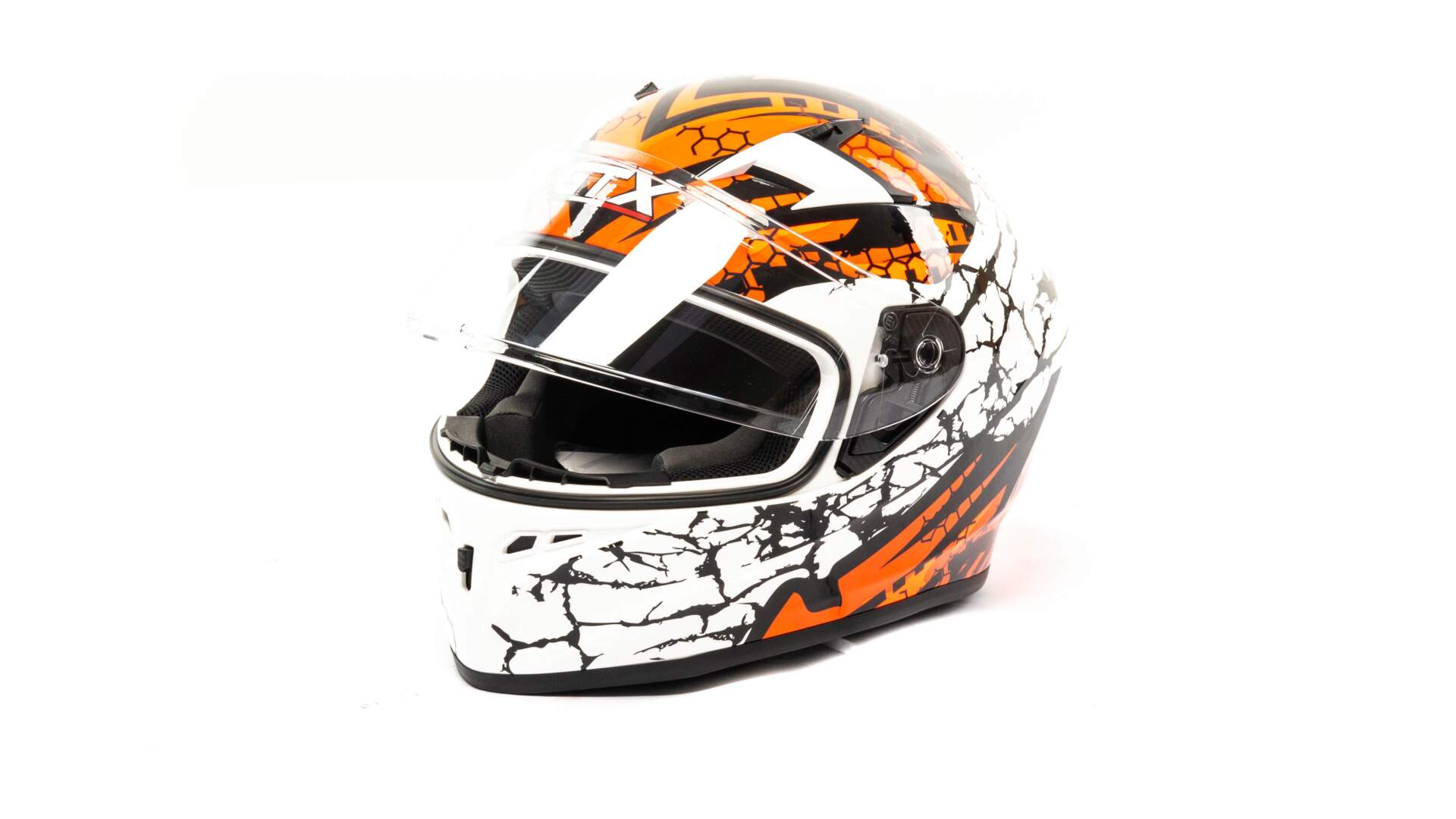 Шлем мото интеграл GTX 578 (XL) #6 WHITE/FLUO ORANGE RED BLACK (ML.14481)