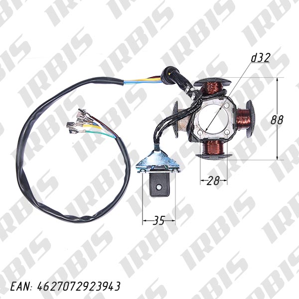 Статор генератора 157FMI, 162FMJ, 166FMM (CG, CB) (4 кат.) , артикул 4627072923943