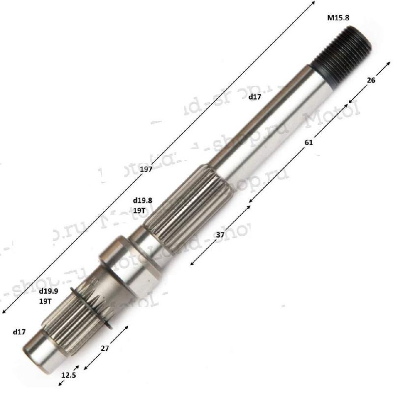Вал редуктора вторичный 157QMJ 150см3 (ML.4484), артикул ML.4484