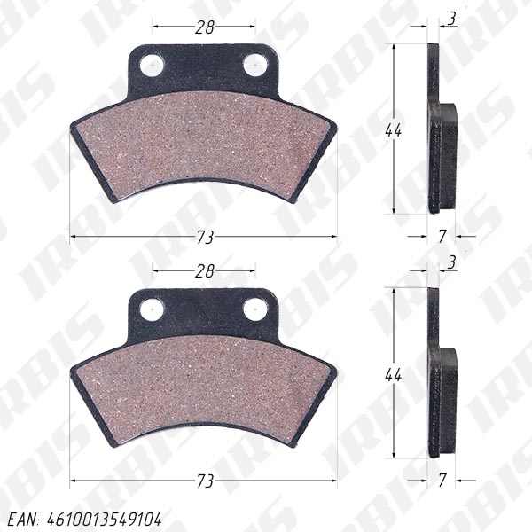 Колодки тормозные дисковые ATV POLARIS (зад.) (FDB2054), артикул 4610013549104